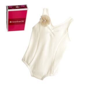 American Girl Isabelle Rosette Leotard Cream Gold Gymnastics Dance Doll Leo Box